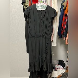 Size 12T Faux Wrap Dress J Crew Black